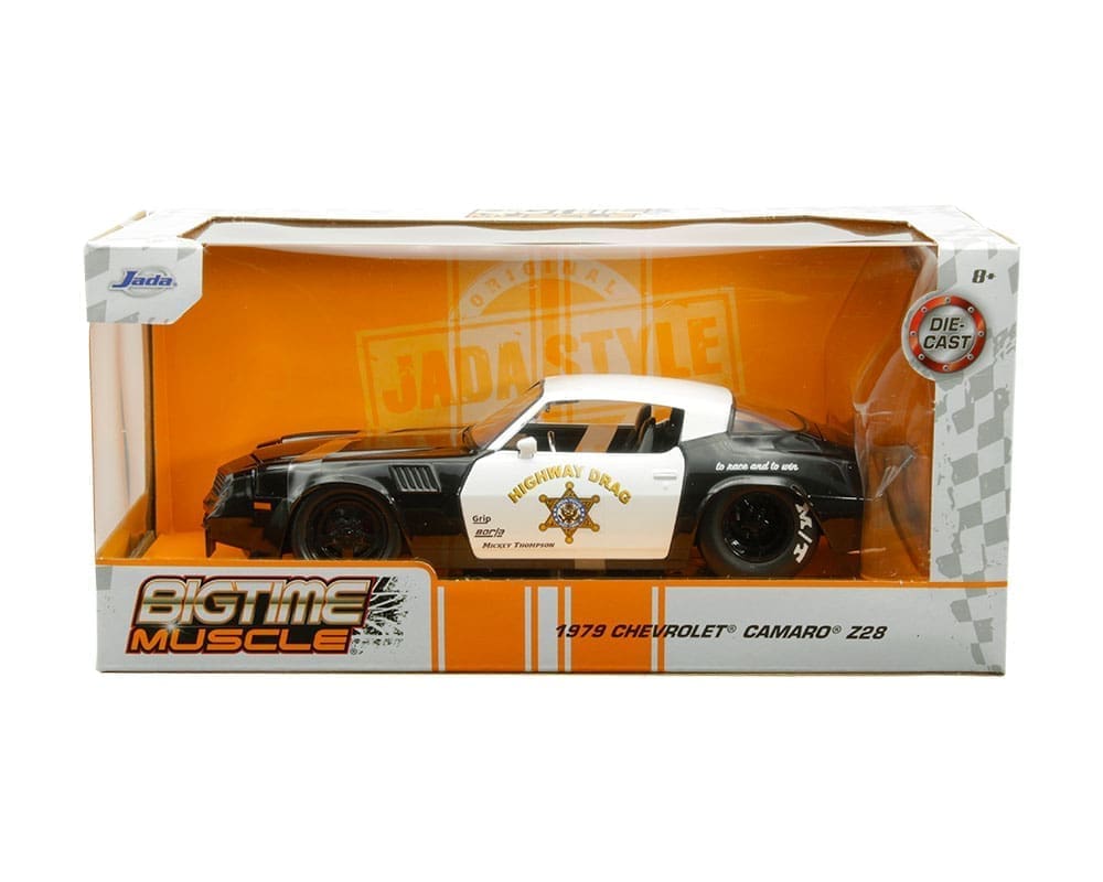 Jada 1:24 1979 Chevrolet Camaro Z28 Police – Black and White – Bigtime Muscle