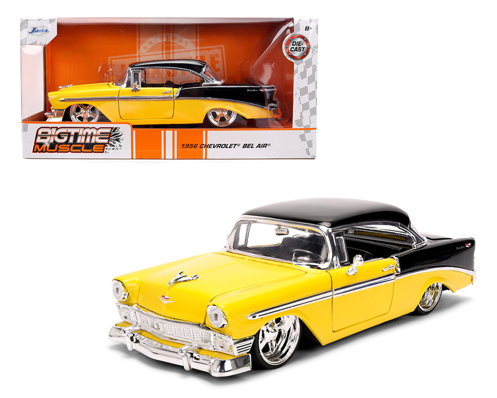 Jada 1:24 1956 Chevrolet Bel Air – Two-Tone Yellow/Black – Bigtime Muscle