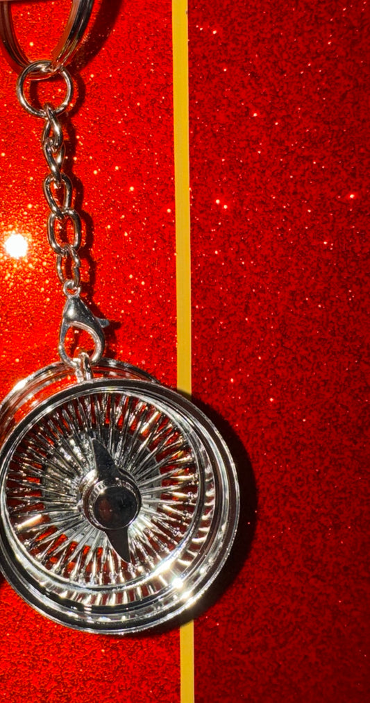 Chrome Wire Wheel Keychain