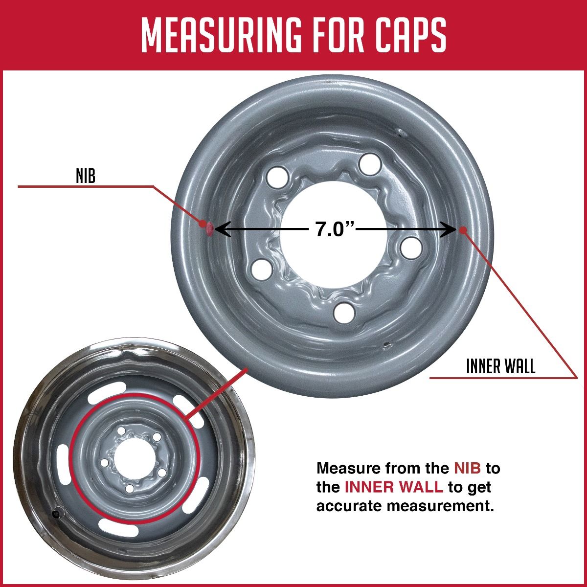 7” 3 Bar Recessed Swept Spinner Cap