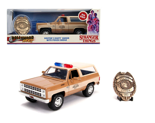 Jada 1:24 Stranger Things – 1980 Chevrolet Blazer w/ Badge – Gold – Hollywood Rides