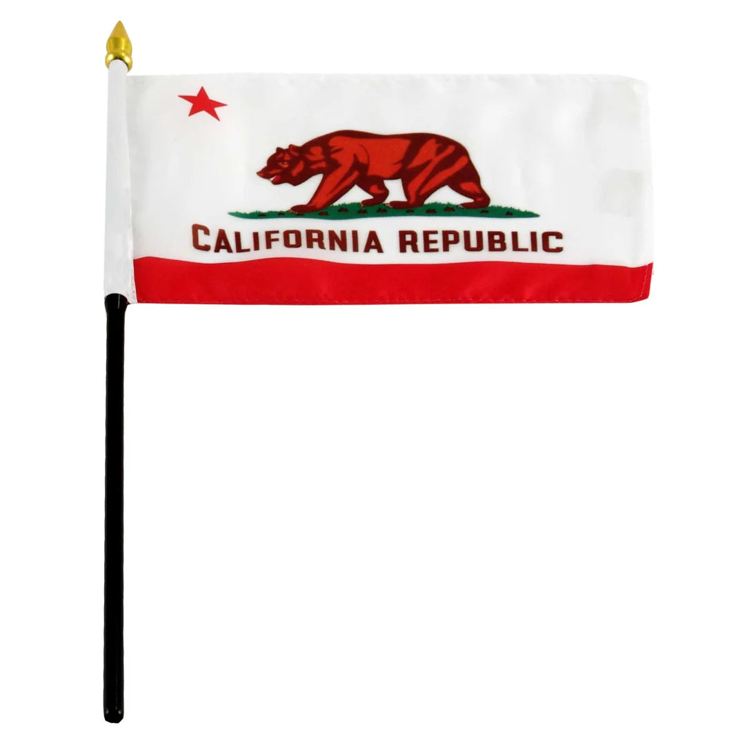 4”x6” California State Stick Flag