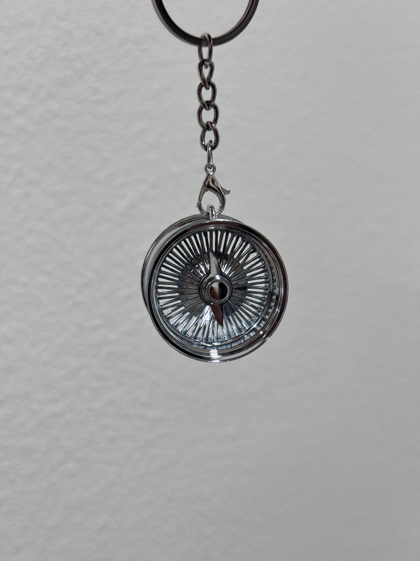 Chrome Wire Wheel Keychain