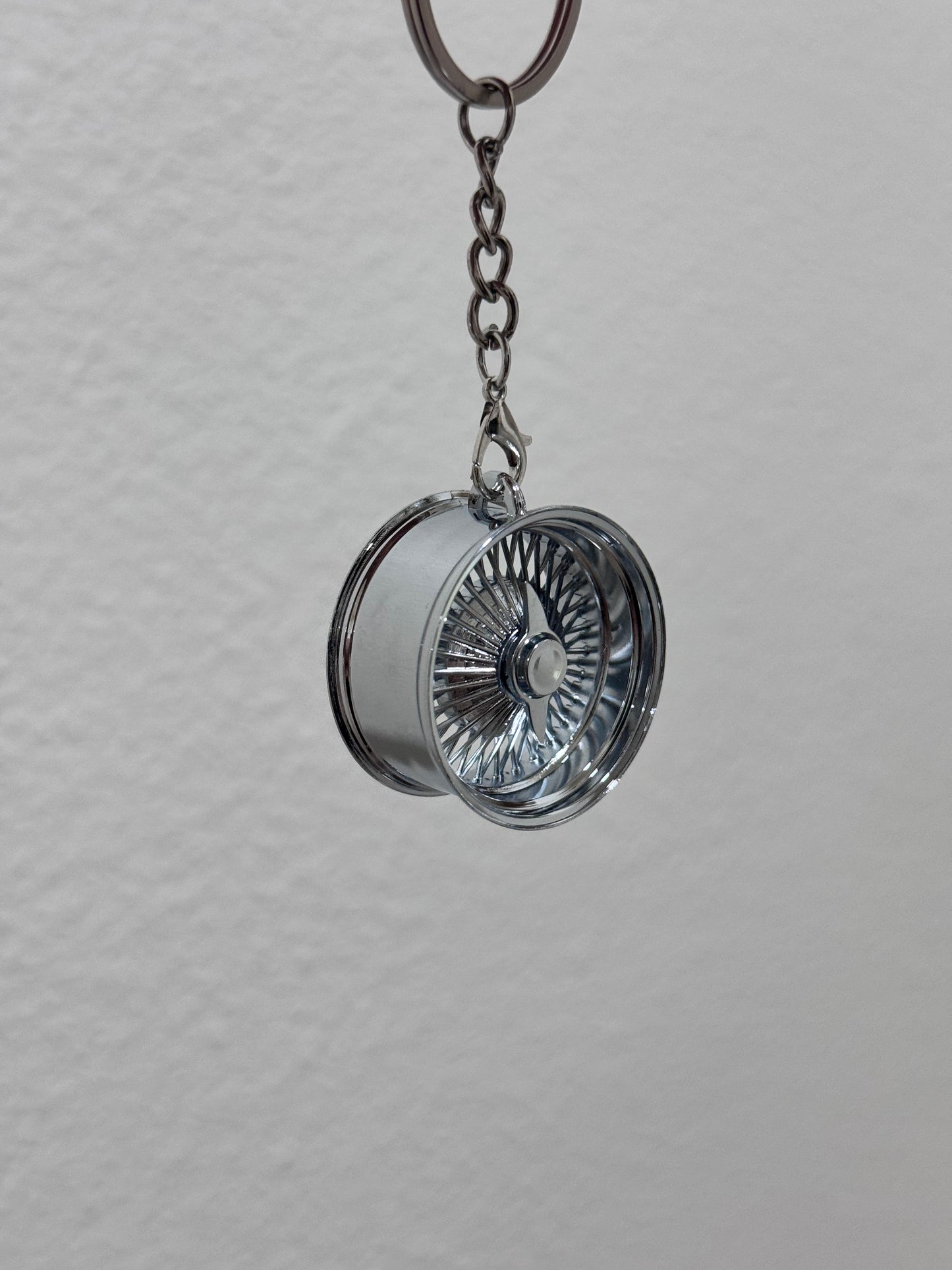 Chrome Wire Wheel Keychain
