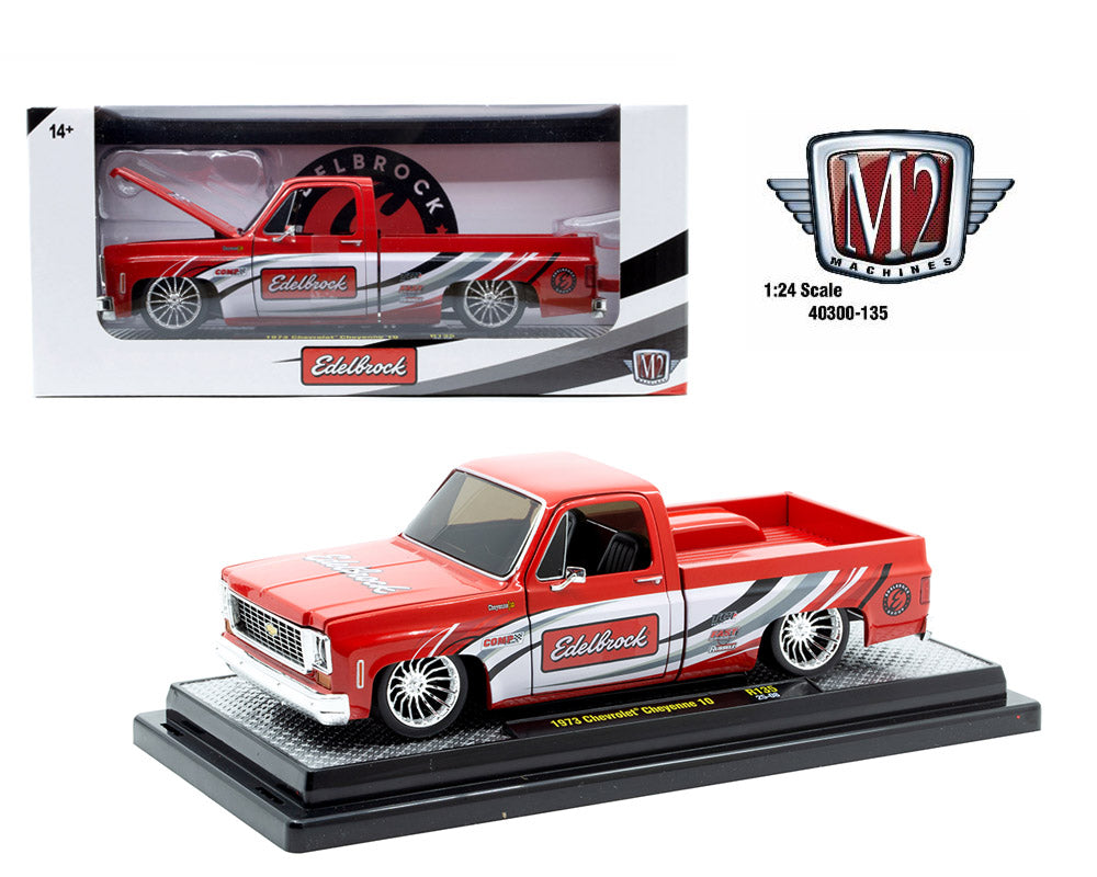 M2 Machines 1:24 1973 Chevrolet Cheyenne 10 Edelbrock – Red – Release 135A