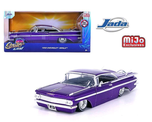 Jada 1:24 1959 Chevrolet Impala SS Lowrider Wire Wheels – Candy Purple – Street Low – MiJo Exclusives
