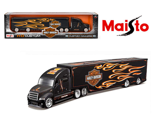 Maisto 1:64 Custom Haulers with Flames – Harley-Davidson